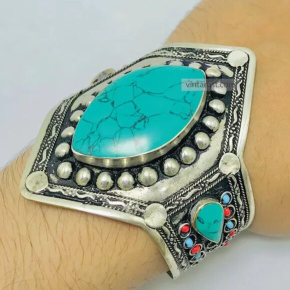 Boho Afghan Kuchi Bracelet, Ethnic Tribal Cuff Jewelry for Women - Picture 1 of 7